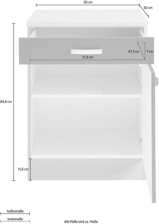 OPTIFIT Onderkast Faro met metalen handgrepen breedte 60 cm - Foto 4