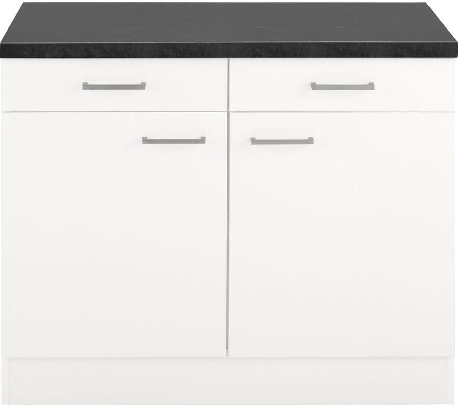 OPTIFIT Onderkast Iver Breedte 100 cm 2 deuren en 2 laden met 38 mm werkblad - Foto 2
