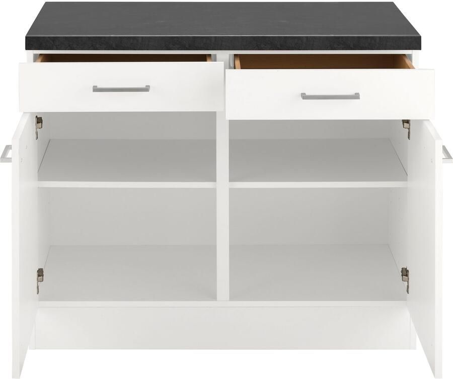 OPTIFIT Onderkast Iver Breedte 100 cm 2 deuren en 2 laden met 38 mm werkblad - Foto 4