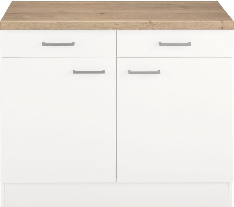 OPTIFIT Onderkast Iver Breedte 100 cm 2 deuren en 2 laden met 38 mm werkblad - Foto 2