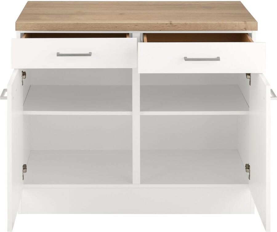 OPTIFIT Onderkast Iver Breedte 100 cm 2 deuren en 2 laden met 38 mm werkblad - Foto 4