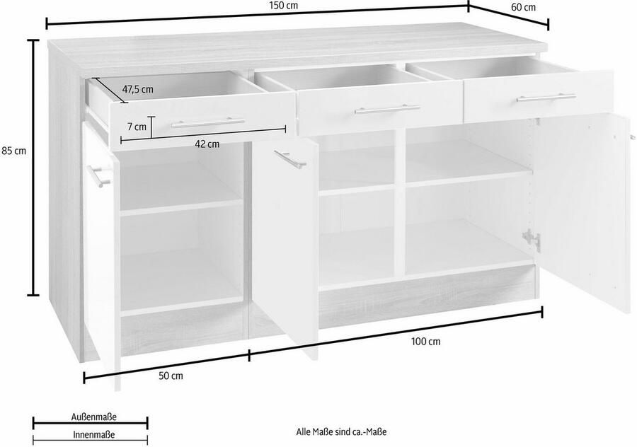 OPTIFIT Onderkast Kalmar breedte 150 cm met veel bergruimte - Foto 4