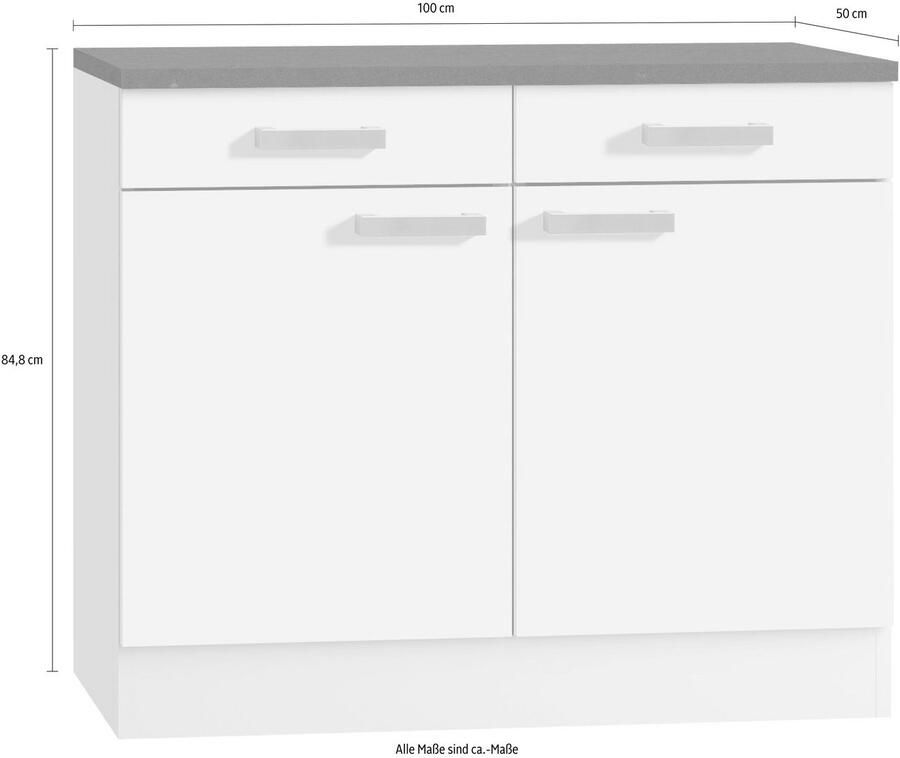 OPTIFIT Onderkast Odense 100 cm breed met 2 deuren en 2 lades voor opbergruimte