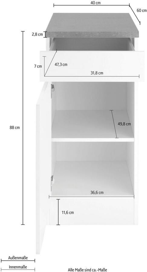 OPTIFIT Onderkast Roth Breedte 40 cm