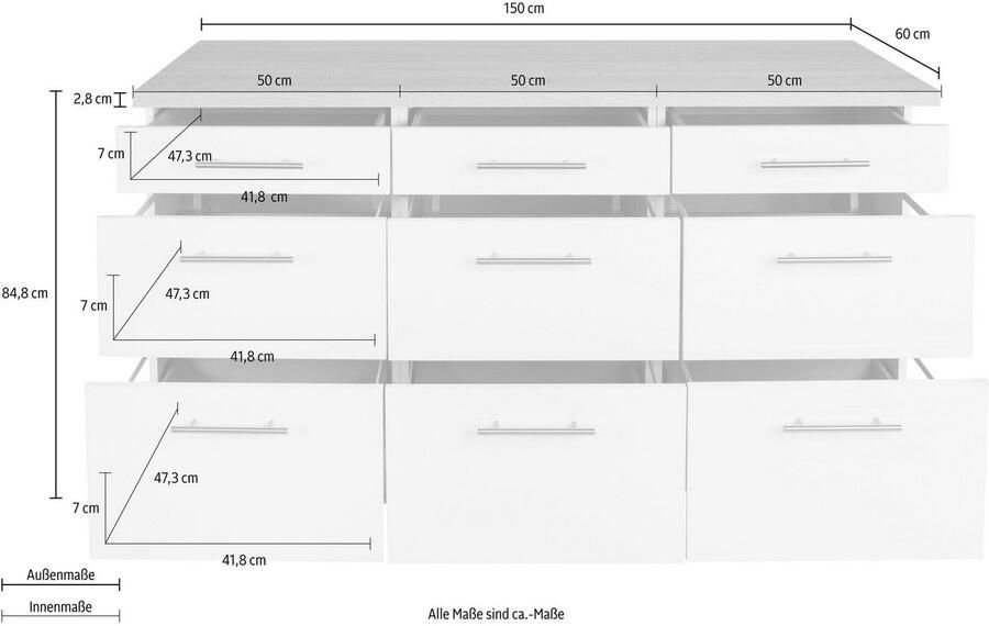 OPTIFIT Onderkast Tula breedte 150 cm