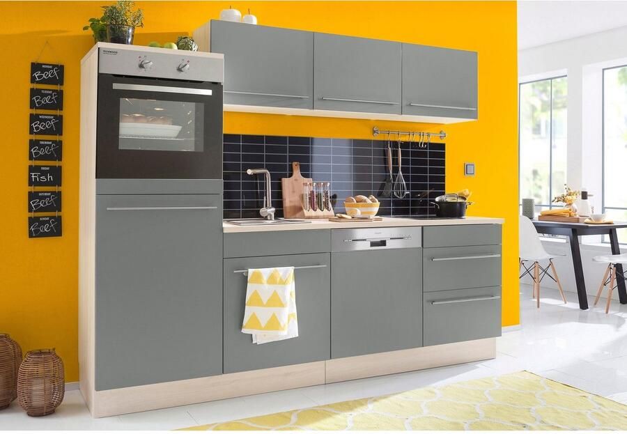 OPTIFIT Oven- koelkastombouw Bern 60 cm breed 176 cm hoog in hoogte verstelbare stelpootjes met metalen greep