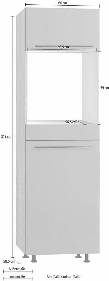 OPTIFIT Oven- koelkastombouw Bern 60 cm breed 212 cm hoog met in hoogte verstelbare stelpoten - Foto 2