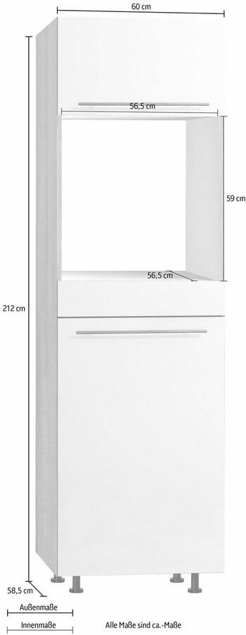 OPTIFIT Oven- koelkastombouw Bern 60 cm breed 212 cm hoog met in hoogte verstelbare stelpoten - Foto 2