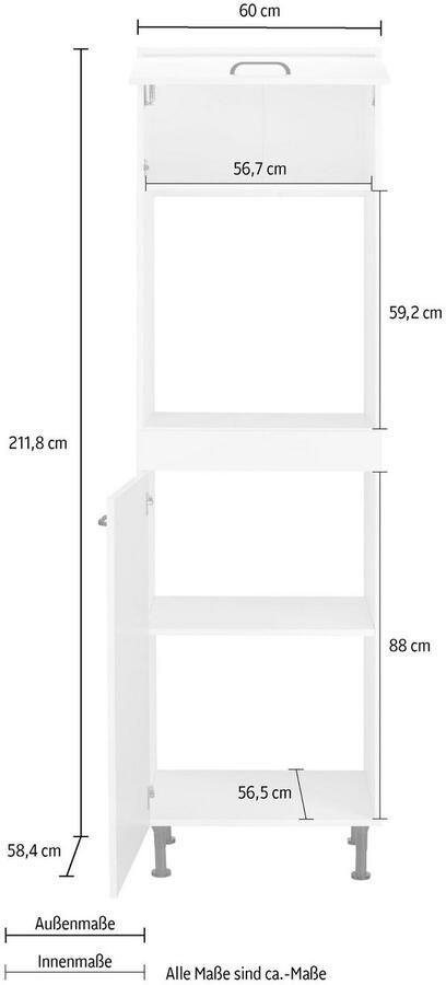 OPTIFIT Ovenombouwkast Elga met soft-close-functie in hoogte verstelbare poten breedte 60 cm