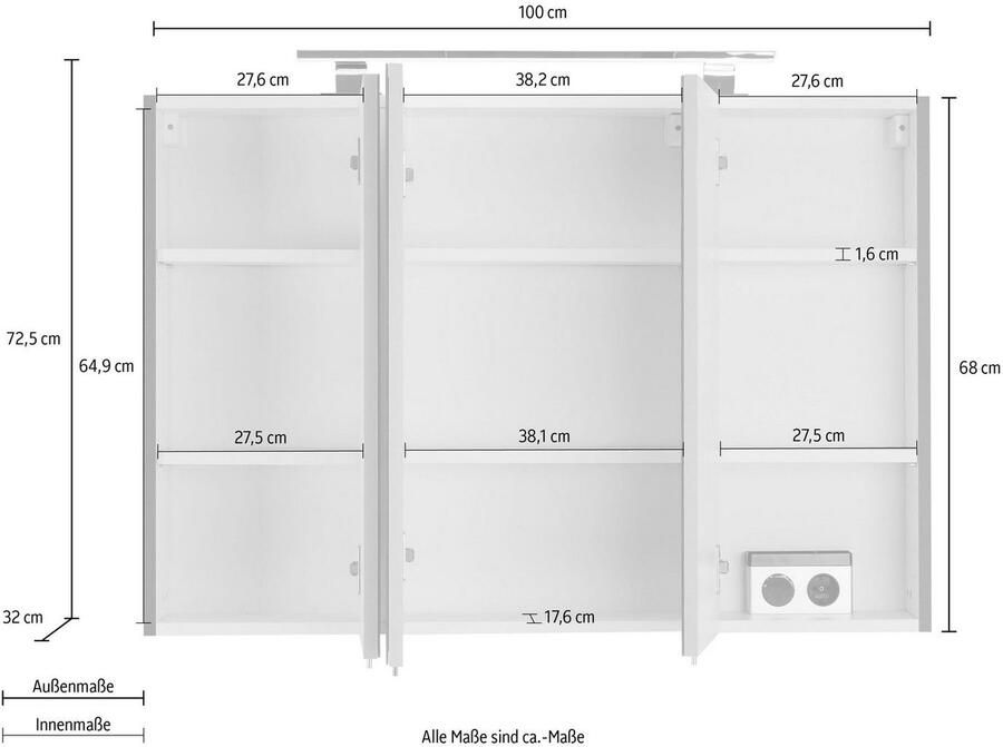 OPTIFIT Spiegelkast Mino Breedte 100 cm - Foto 4