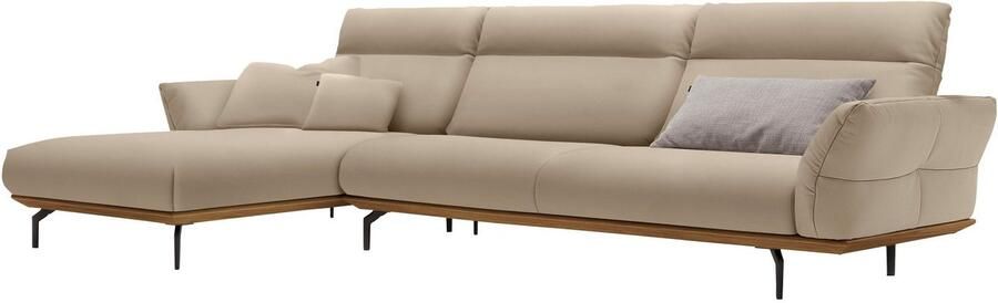 OTTO Creation BY ROLF BENZ Hoekbank Hs.460 Sokkel in walnotenhout onderstel in umbra grijs breedte 338 cm - Foto 9