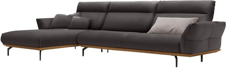 OTTO Creation BY ROLF BENZ Hoekbank Hs.460 Sokkel in walnotenhout onderstel in umbra grijs breedte 338 cm - Foto 11