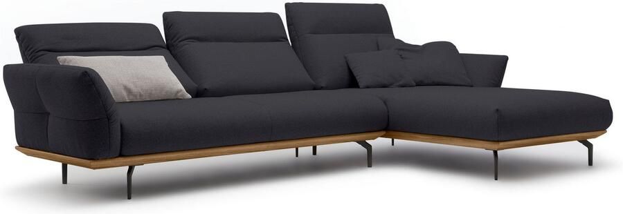 OTTO Creation BY ROLF BENZ Hoekbank Hs.460 Sokkel in walnotenhout onderstel in umbra grijs breedte 318 cm - Foto 11