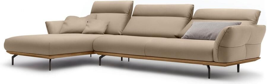 OTTO Creation BY ROLF BENZ Hoekbank Hs.460 Sokkel in walnotenhout onderstel in umbra grijs breedte 338 cm - Foto 8