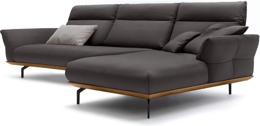 OTTO Creation BY ROLF BENZ Hoekbank Hs.460 Sokkel in walnotenhout onderstel in umbra grijs breedte 338 cm - Foto 6