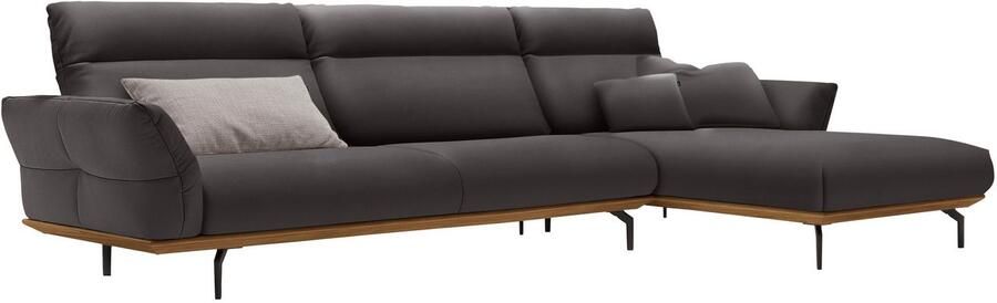 OTTO Creation BY ROLF BENZ Hoekbank Hs.460 Sokkel in walnotenhout onderstel in umbra grijs breedte 338 cm - Foto 11