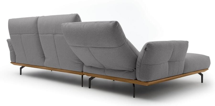 OTTO Creation BY ROLF BENZ Hoekbank Hs.460 Sokkel in walnotenhout onderstel in umbra grijs breedte 318 cm - Foto 6