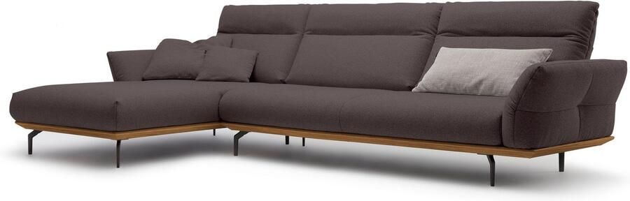 OTTO Creation BY ROLF BENZ Hoekbank Hs.460 Sokkel in walnotenhout onderstel in umbra grijs breedte 338 cm - Foto 9