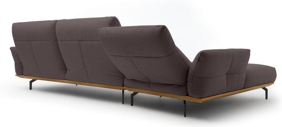 OTTO Creation BY ROLF BENZ Hoekbank Hs.460 Sokkel in walnotenhout onderstel in umbra grijs breedte 338 cm - Foto 7