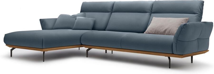 OTTO Creation BY ROLF BENZ Hoekbank Hs.460 Sokkel in walnotenhout onderstel in umbra grijs breedte 318 cm - Foto 9