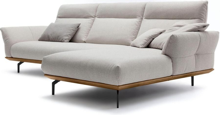 OTTO Creation BY ROLF BENZ Hoekbank Hs.460 Sokkel in walnotenhout onderstel in umbra grijs breedte 318 cm - Foto 5