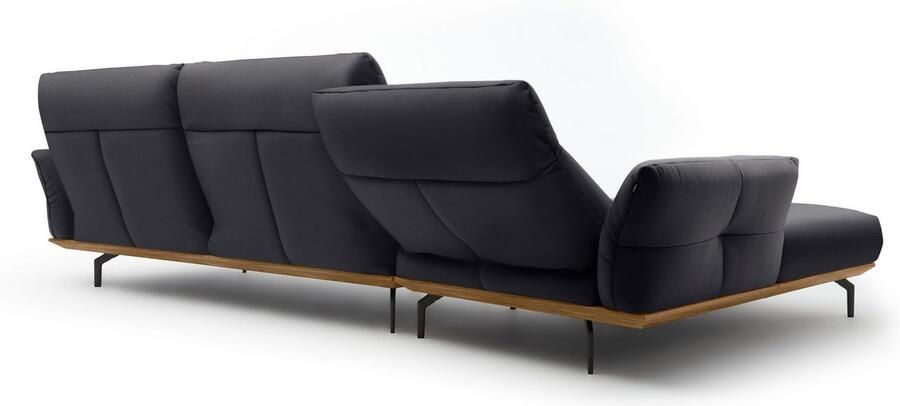 OTTO Creation BY ROLF BENZ Hoekbank Hs.460 Sokkel in walnotenhout onderstel in umbra grijs breedte 338 cm - Foto 7