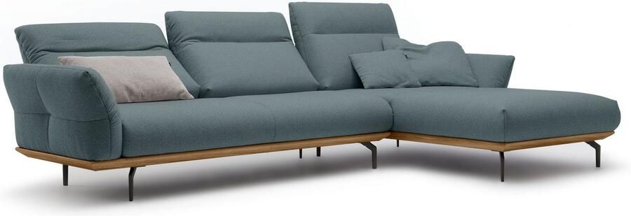 OTTO Creation BY ROLF BENZ Hoekbank Hs.460 Sokkel in walnotenhout onderstel in umbra grijs breedte 318 cm - Foto 8