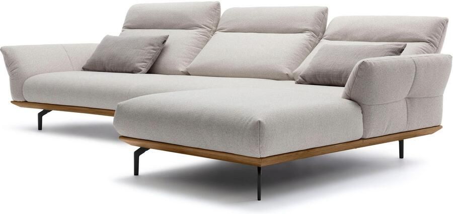 OTTO Creation BY ROLF BENZ Hoekbank Hs.460 Sokkel in walnotenhout onderstel in umbra grijs breedte 338 cm - Foto 6