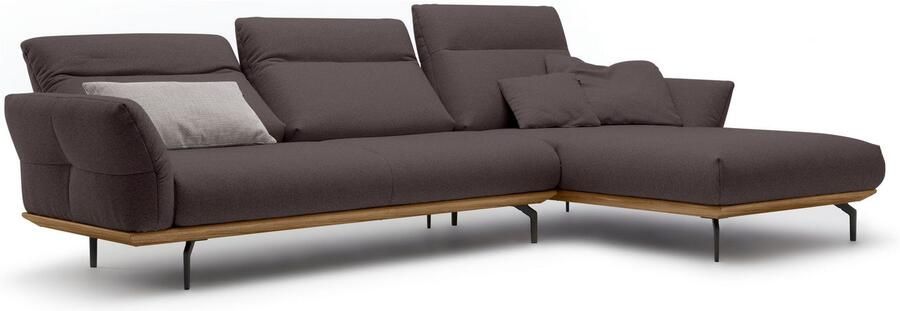 OTTO Creation BY ROLF BENZ Hoekbank Hs.460 Sokkel in walnotenhout onderstel in umbra grijs breedte 318 cm - Foto 11