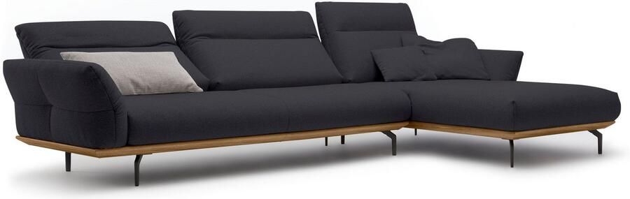OTTO Creation BY ROLF BENZ Hoekbank Hs.460 Sokkel in walnotenhout onderstel in umbra grijs breedte 338 cm - Foto 11
