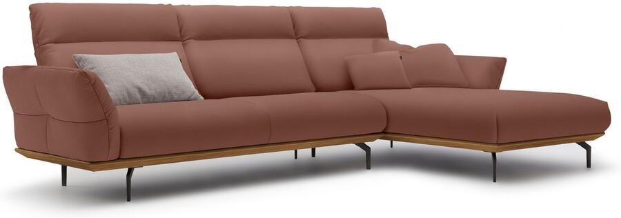 OTTO Creation BY ROLF BENZ Hoekbank Hs.460 Sokkel in walnotenhout onderstel in umbra grijs breedte 318 cm - Foto 9