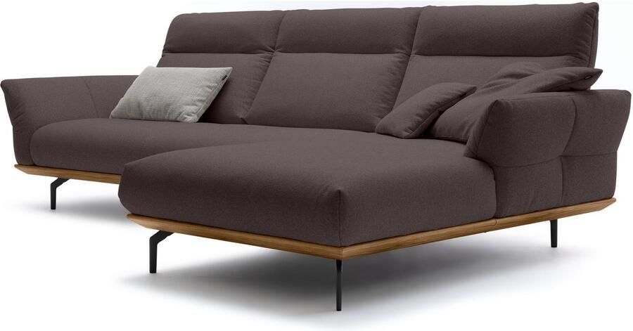 OTTO Creation BY ROLF BENZ Hoekbank Hs.460 Sokkel in walnotenhout onderstel in umbra grijs breedte 318 cm - Foto 6