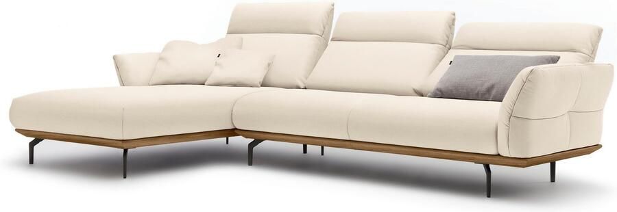 OTTO Creation BY ROLF BENZ Hoekbank Hs.460 Sokkel in walnotenhout onderstel in umbra grijs breedte 318 cm - Foto 8