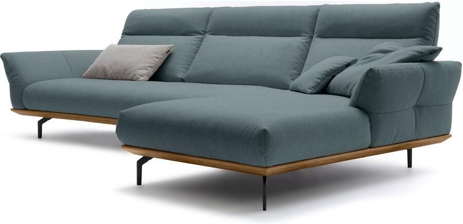 OTTO Creation BY ROLF BENZ Hoekbank Hs.460 Sokkel in walnotenhout onderstel in umbra grijs breedte 338 cm - Foto 5