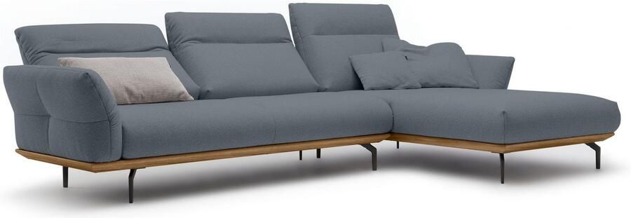 OTTO Creation BY ROLF BENZ Hoekbank Hs.460 Sokkel in walnotenhout onderstel in umbra grijs breedte 318 cm - Foto 9