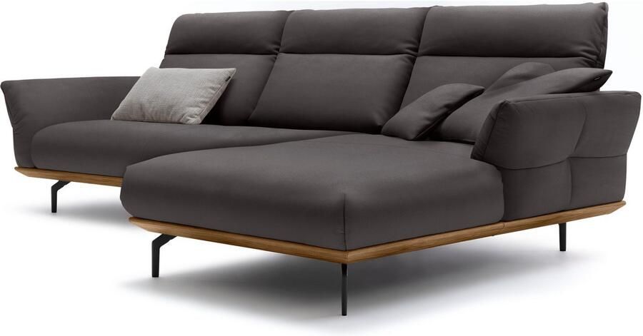 OTTO Creation BY ROLF BENZ Hoekbank Hs.460 Sokkel in walnotenhout onderstel in umbra grijs breedte 318 cm - Foto 6