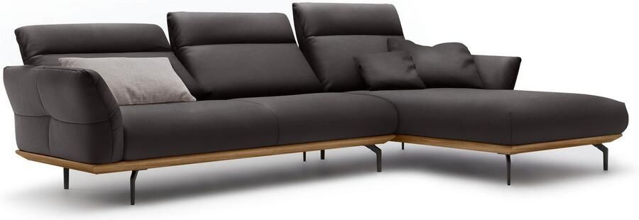 OTTO Creation BY ROLF BENZ Hoekbank Hs.460 Sokkel in walnotenhout onderstel in umbra grijs breedte 318 cm - Foto 11