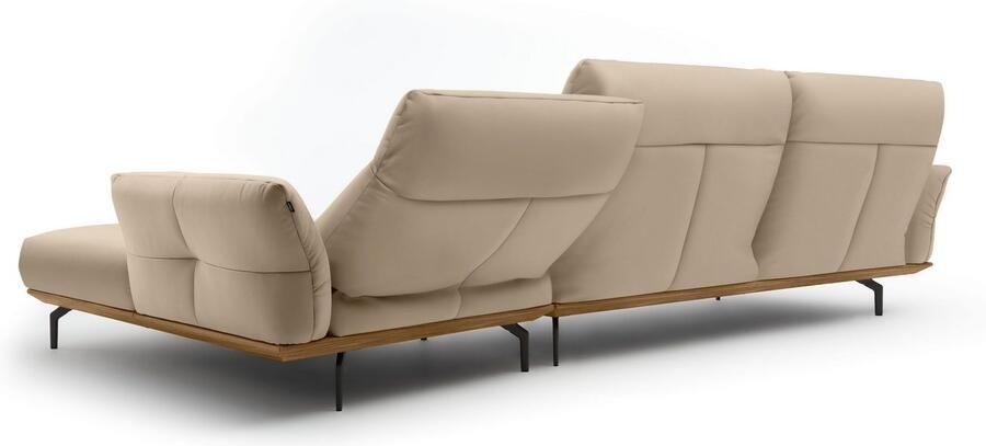 OTTO Creation BY ROLF BENZ Hoekbank Hs.460 Sokkel in walnotenhout onderstel in umbra grijs breedte 338 cm - Foto 7