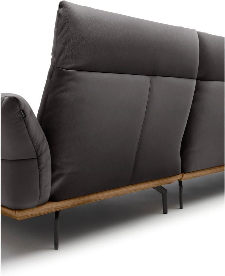 OTTO Creation BY ROLF BENZ Hoekbank Hs.460 Sokkel in walnotenhout onderstel in umbra grijs breedte 298 cm