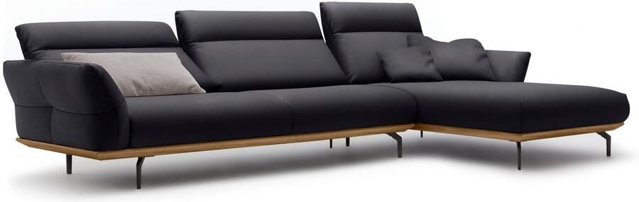 OTTO Creation BY ROLF BENZ Hoekbank Hs.460 Sokkel in walnotenhout onderstel in umbra grijs breedte 338 cm - Foto 9