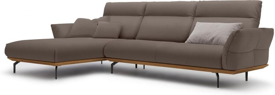 OTTO Creation BY ROLF BENZ Hoekbank Hs.460 Sokkel in walnotenhout onderstel in umbra grijs breedte 318 cm - Foto 9