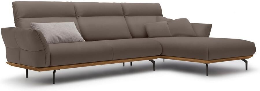 OTTO Creation BY ROLF BENZ Hoekbank Hs.460 Sokkel in walnotenhout onderstel in umbra grijs breedte 318 cm - Foto 9