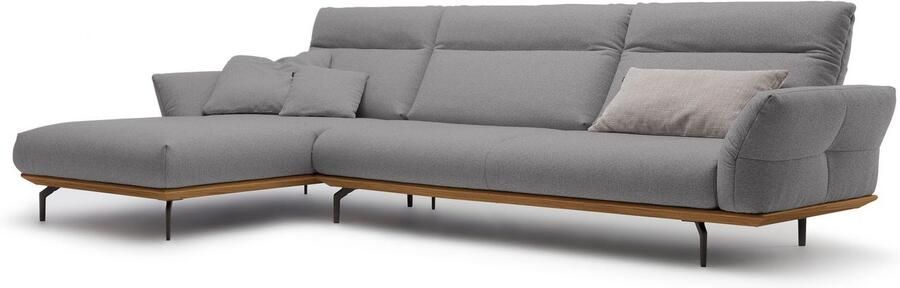 OTTO Creation BY ROLF BENZ Hoekbank Hs.460 Sokkel in walnotenhout onderstel in umbra grijs breedte 338 cm - Foto 9