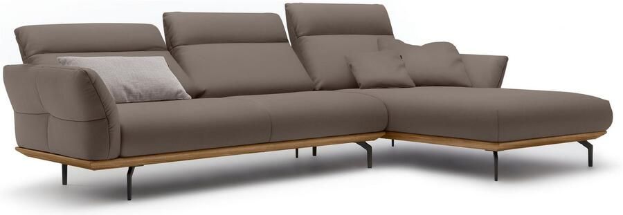 OTTO Creation BY ROLF BENZ Hoekbank Hs.460 Sokkel in walnotenhout onderstel in umbra grijs breedte 318 cm - Foto 10