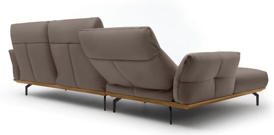 OTTO Creation BY ROLF BENZ Hoekbank Hs.460 Sokkel in walnotenhout onderstel in umbra grijs breedte 318 cm - Foto 7