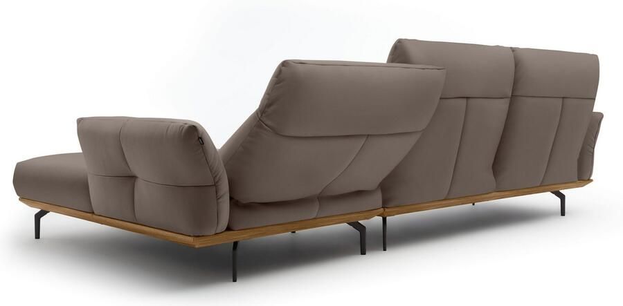 OTTO Creation BY ROLF BENZ Hoekbank Hs.460 Sokkel in walnotenhout onderstel in umbra grijs breedte 318 cm - Foto 7