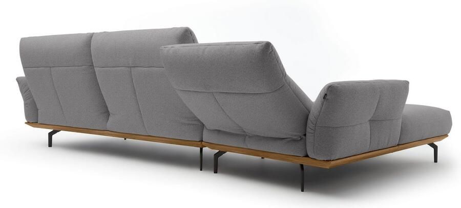 OTTO Creation BY ROLF BENZ Hoekbank Hs.460 Sokkel in walnotenhout onderstel in umbra grijs breedte 338 cm - Foto 7