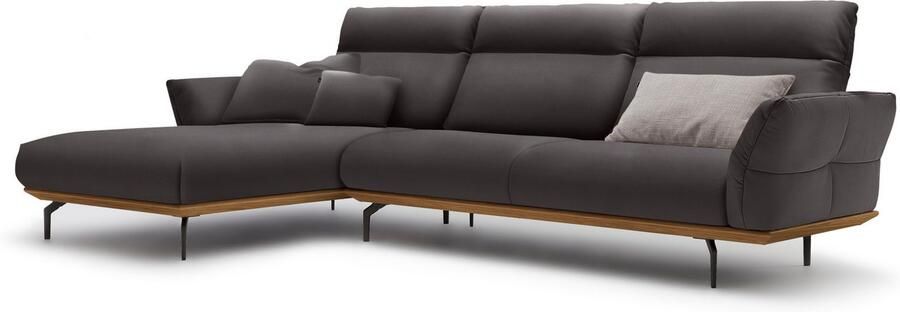 OTTO Creation BY ROLF BENZ Hoekbank Hs.460 Sokkel in walnotenhout onderstel in umbra grijs breedte 318 cm - Foto 10