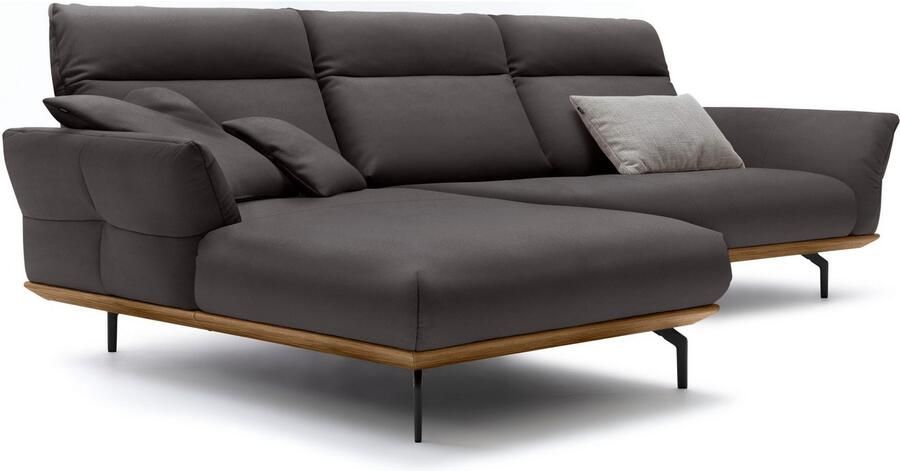 OTTO Creation BY ROLF BENZ Hoekbank Hs.460 Sokkel in walnotenhout onderstel in umbra grijs breedte 318 cm - Foto 6