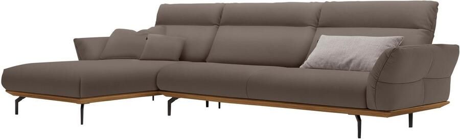 OTTO Creation BY ROLF BENZ Hoekbank Hs.460 Sokkel in walnotenhout onderstel in umbra grijs breedte 338 cm - Foto 10